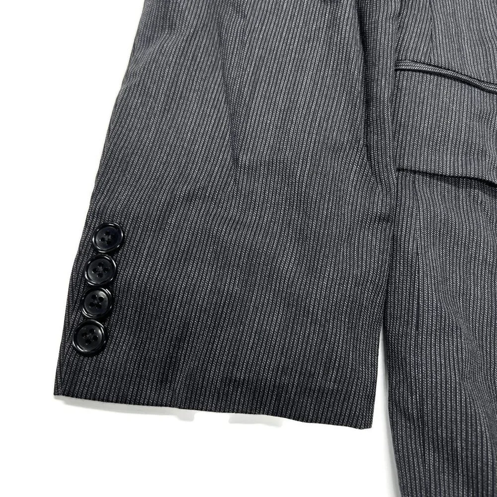 BCBG Attitude Sport Coat Suit Jacket‎ Blazer 38R Gray Striped Wool Avalon Men